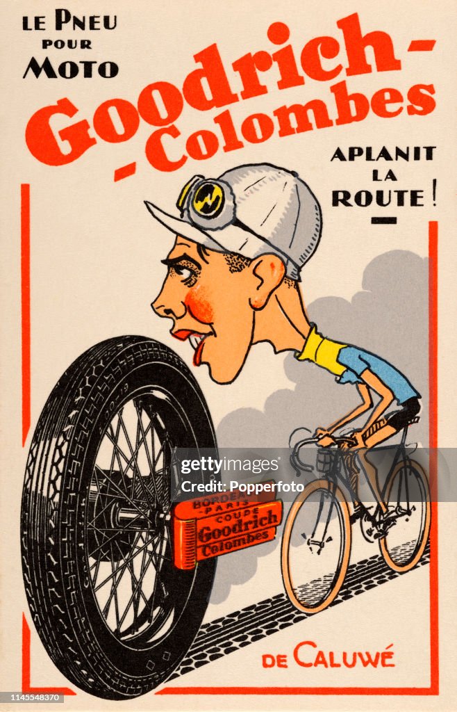 Goodrich-Colombes Tyres With Edgard De Caluwe - Vintage Advertising