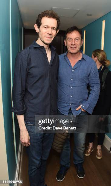 Adam Godley and Jason Isaacs attend the press night after party for "The Lehman Trilogy" at The Ham Yard Hotel on May 22, 2019 in London, England.