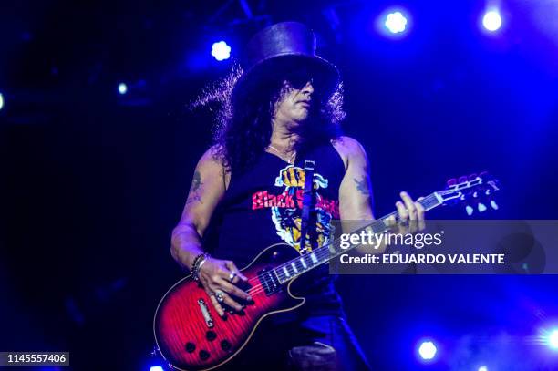 Former Guns N' Roses guitar player Slash performs with the band Myles Kennedy & The Conspirators at Stage Music Park in Jurere, Florianopolis, Brazil...