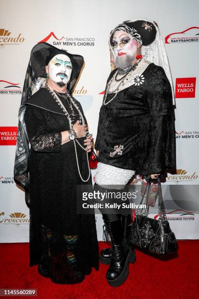 Members of the Sisters of Perpetual Indulgence arrive at The San Francisco Gay Men's Chorus' 41st Season Crescendo Gala Fundraiser at The Fairmont on...
