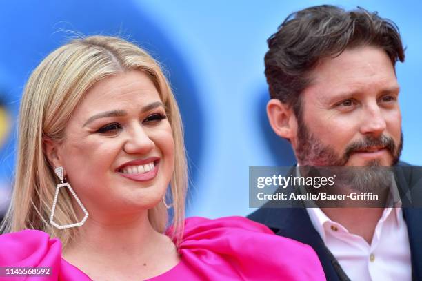 Kelly Clarkson and Brandon Blackstock attend STX Films World Premiere of "UglyDolls" at Regal Cinemas L.A. Live on April 27, 2019 in Los Angeles,...