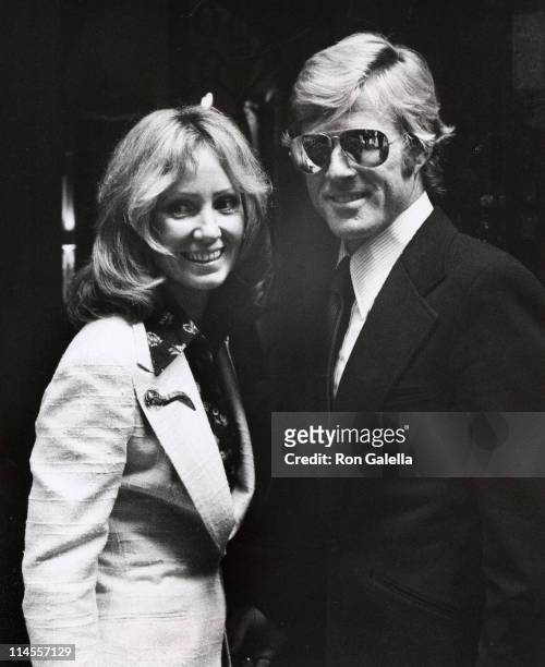 Lola Redford and Robert Redford during Mary Lasker's Cocktail Party for Wayne Owens - May 15, 1974 at Harrison's Residence in Washington D.C.,...