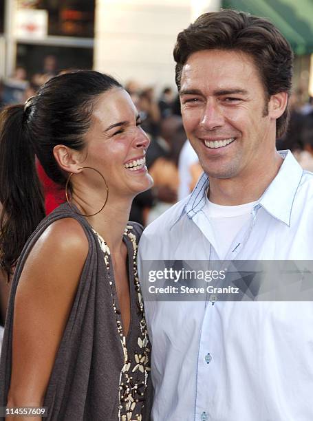 Angie Harmon and Jason Sehorn during "Miami Vice" Los Angeles Premiere - Arrivals at Mann Village in Westwood, California, United States.