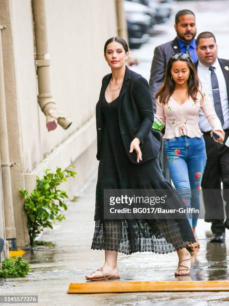Ella Bleu Travolta is seen arriving 'Jimmy Kimmel Live' on May 22, 2019 in Los Angeles, California.