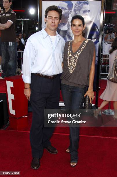 Jason Sehorn and Angie Harmon during "Miami Vice" Los Angeles Premiere - Arrivals at Mann Village in Westwood, California, United States.