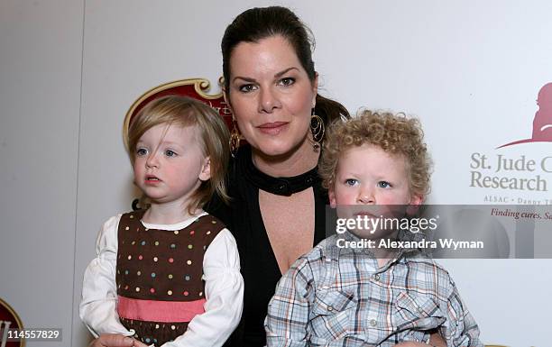 Marcia Gay Harden and children during "Cinderella III: A Twist in Time" DVD Release Benefiting St. Jude Children's Research Hospital at Wyndham Bel...