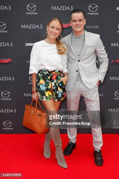 Jenny Elvers and Paul Jolig attend the Mazda Spring Cocktail at Sony Centre on May 23, 2019 in Berlin, Germany.