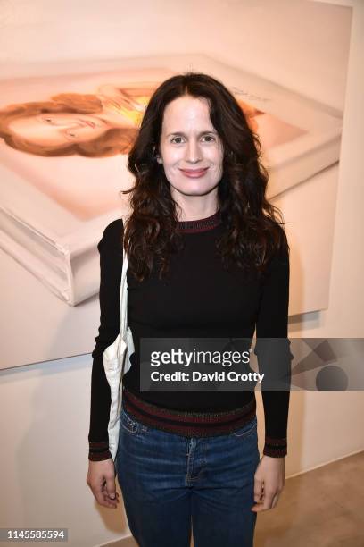 Elizabeth Reaser attends the opening of Robert Russell's "Book Paintings" exhibition at Anat Ebgi Gallery on April 27, 2019 in Los Angeles,...