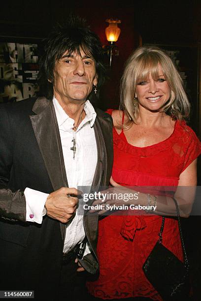 Ron Wood with his wife Jo Wood during "The Departed" New York Premiere at Ziegfeld Theater in New York, NY, United States.