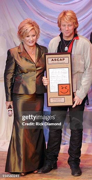 Connie Bradley and Jon Bon Jovi during 44th Annual ASCAP Country Music Awards - Show at Ryman Theater in Nashville, TN., United States.