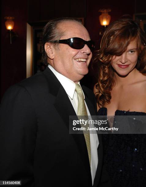 Jack Nicholson and Paz de la Huerta during New York Premiere of "The Departed" to Benefit the Film Foundation at Ziegfeld Theatre in New York City,...