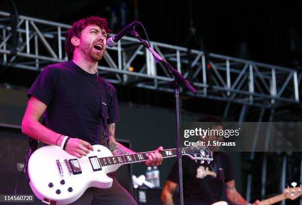 Tim McIlrath and Joe Principe of Rise Against during KROQ Inland Invasion 2006 - Show at Hyundai Pavilion at Glen Helen in San Bernardino,...