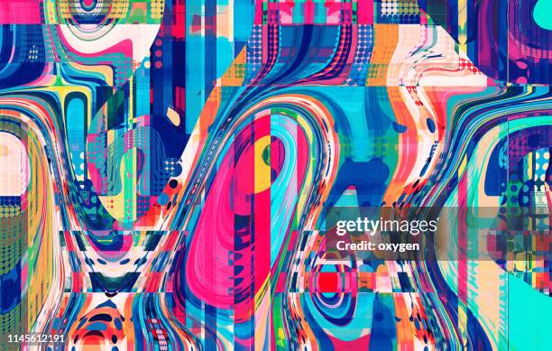 abstract geometric collage background - geometric painting stockfoto's en -beelden