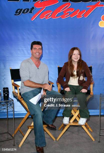 Simon Cowell and Bianca Ryan, winner of the first season