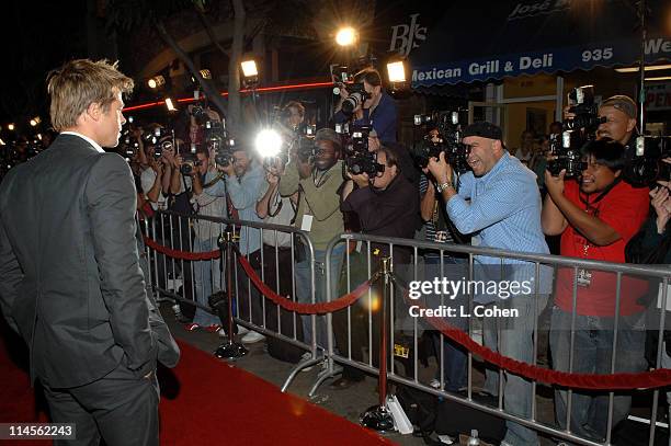 Brad Pitt during "Babel" Los Angeles Premiere - Red Carpet at Mann Village in Westwood, California, United States.