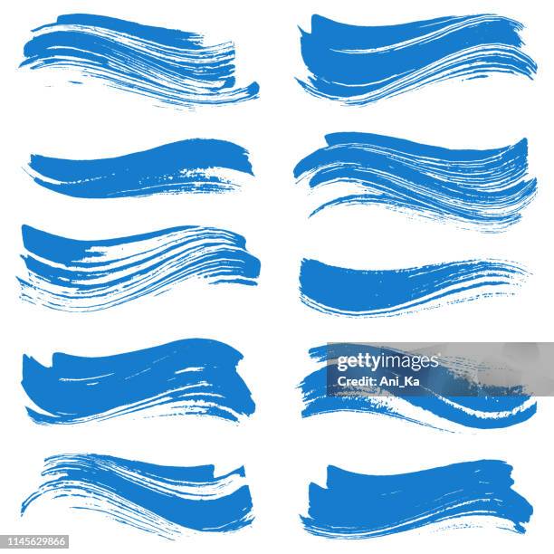 set of strokes - waves splashing stock illustrations