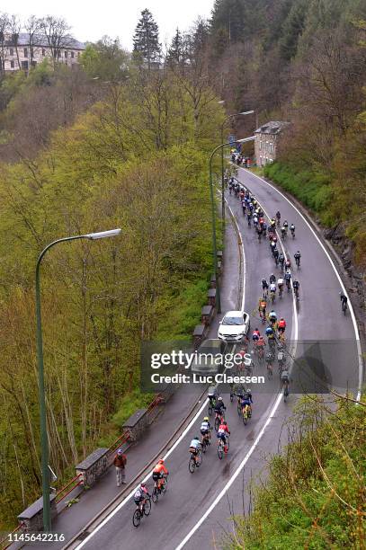 Peloton / Landscape / Rain / during the 3rd Liège - Bastogne - Liège 2019, Women Elite a 138,5km race from Bastogne to Liege / #LBLwomen /...