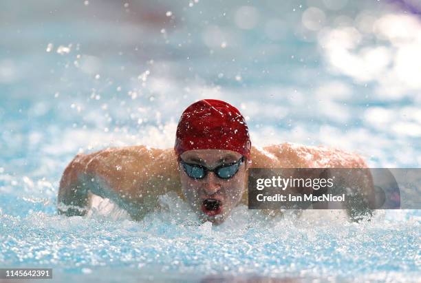 Stephen Clegg of Great Britain competes in the heats of the Men's 100m Butterfly during day four of the British Para Swimming International meet...