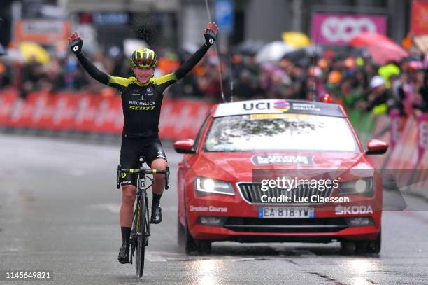 Arrival / Annemiek Van Vleuten of The Netherlands and Team Mitchelton-Scott / Celebration / during the 3rd Liège - Bastogne - Liège 2019, Women Elite...