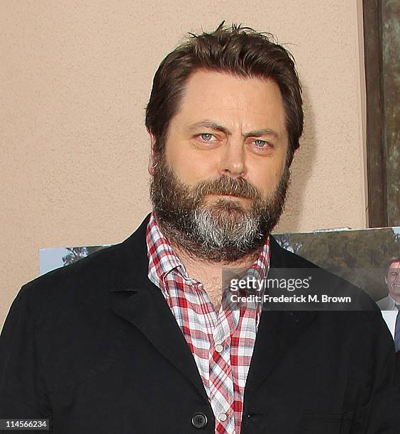 Actor Nick Offerman attends the Emmy Screening for NBC's "Parks and Recreation" at the Leonard H. Goldenson Theatre on May 23, 2011 in North...