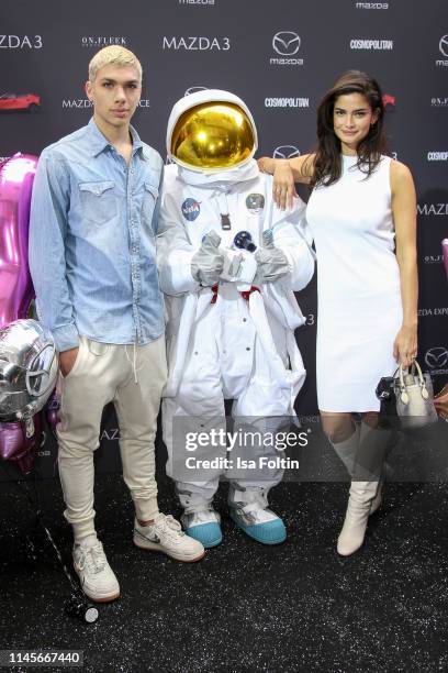 Elias Balthasar Becker, son of Boris Becker and Barbara Becker with model Shermine Shahrivar attend the Mazda Spring Cocktail at Sony Centre on May...