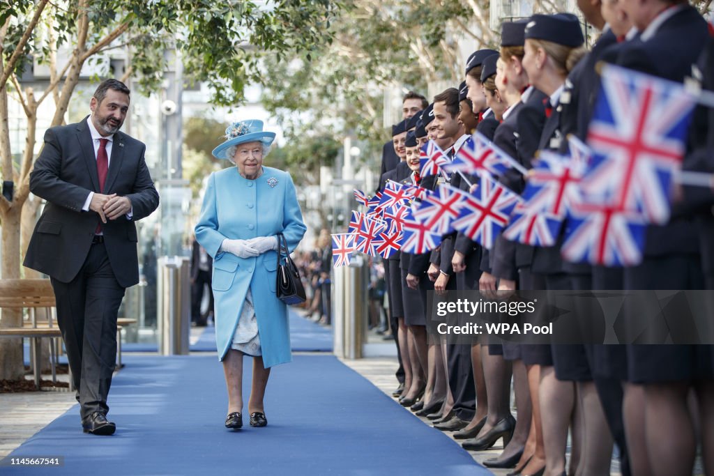 The Queen Visits The British Airways Headquarters To Mark Their Centenary