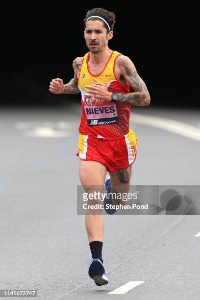 Gustavo Nieves of Spain in the Men’s Para race during the Virgin Money London Marathon on April 28, 2019 in London, England.