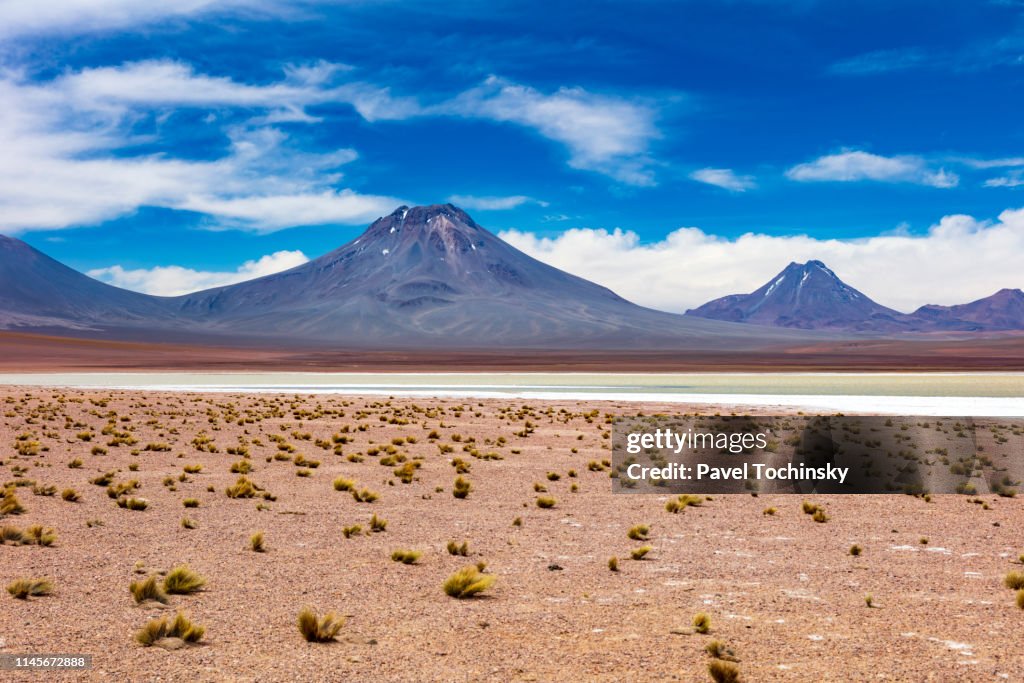 Remotely located Salar de Aguas Calientes at 3,950m in Atacama Desert, Chile, January 19, 2018