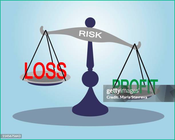 balancing profit and loss.vector - choosing between two things stock illustrations