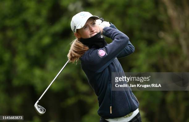 Carmen Griffiths of Aboyne in action during the final round of the R&A Girls U16 Amateur Championship at Fulford Golf Club on April 28, 2019 in York,...