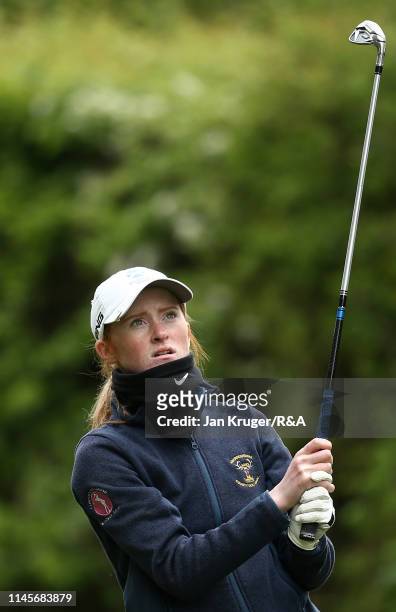 Carmen Griffiths of Aboyne in action during the final round of the R&A Girls U16 Amateur Championship at Fulford Golf Club on April 28, 2019 in York,...