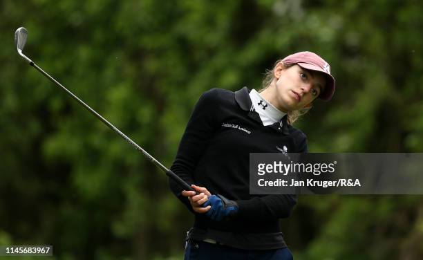 Matilda Innocenti Angelini of Italy in action during the final round of the R&A Girls U16 Amateur Championship at Fulford Golf Club on April 28, 2019...