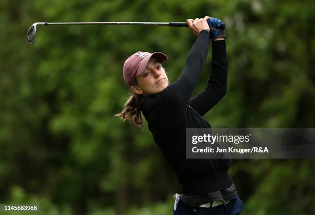 Matilda Innocenti Angelini of Italy in action during the final round of the R&A Girls U16 Amateur Championship at Fulford Golf Club on April 28, 2019...