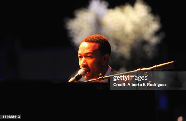 Singer John Legend performs at Sony Pictures Television's L.A. Screenings at Sony Pictures Studios on May 23, 2011 in Culver City, California.