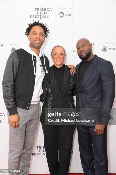 Executive Producer, Maverick Carter, Lonnie Ali and Executive Producer/Director Antoine Fuqua attend the "What's My Name | Muhammad Ali" Tribeca...