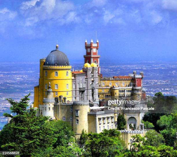 romanticism in castle architecture - sintra stock pictures, royalty-free photos & images