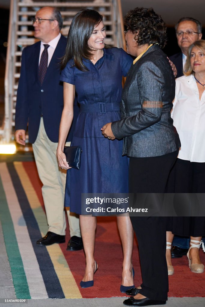 Queen Letizia Of Spain Arrives To Maputo International Airport