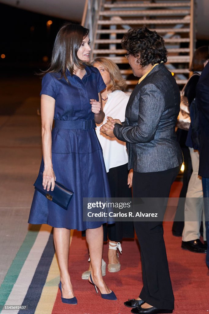 Queen Letizia Of Spain Arrives To Maputo International Airport