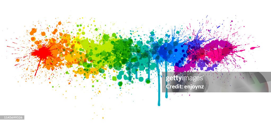 Respingo da pintura do arco-íris