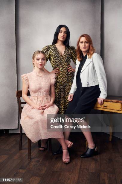 Sydney Sweeney, Otmara Marrero and Lara Jean Gallagher of film 'Clementine' poses for a portrait during the 2019 Tribeca Film Festival at Spring...