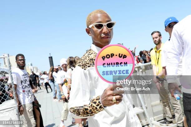 Pharrell attends the Pop Up Church at SOMETHING IN THE WATER - Day 3 on April 28, 2019 in Virginia Beach City.