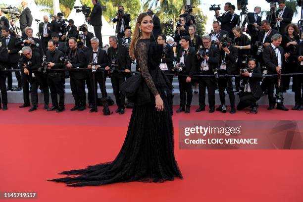Brazilian model Ana Beatriz Barros arrives for the screening of the film "The Traitor " at the 72nd edition of the Cannes Film Festival in Cannes,...