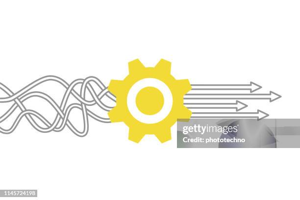 service solution concepts with gears - computer solid background stock illustrations