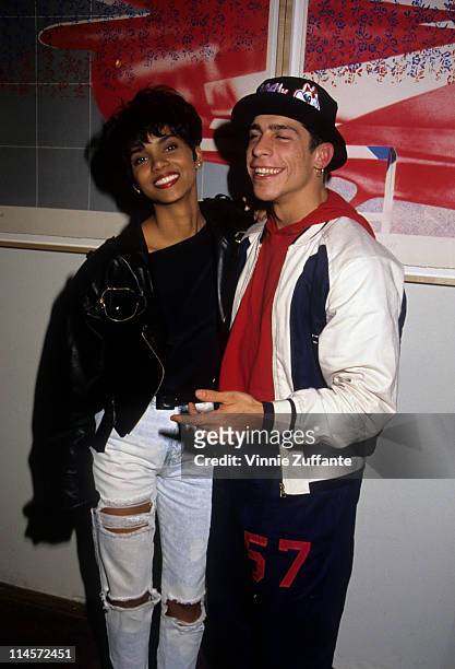 Actress Halle Berry and singer Danny Wood of New Kids On The Block, circa 1989.