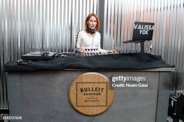 Valissa Yoe spins at the "Plus One" Premiere After Party at the Bulleit 3D printed Frontier Lounge during Tribeca Film Festival on April 28, 2019 in...