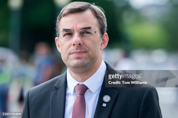 Rep. Justin Amash, R-Mich., makes his way to the Capitol for the last votes of the week on Thursday, May 23, 2019.