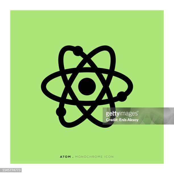atom monochrome icon - anatomical model stock-grafiken, -clipart, -cartoons und -symbole