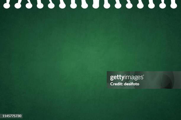 a horizontal vector illustration of a plain blank dark green colored blotched ripped page from a spiral notepad - bottle green stock illustrations