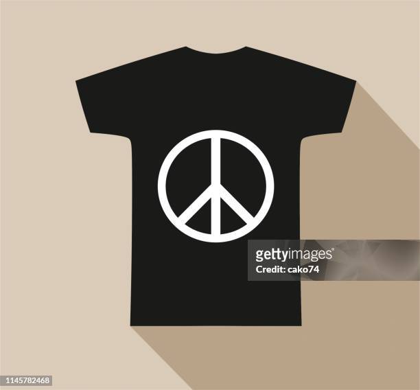 peace t-shirt flat design - kreativität stock illustrations