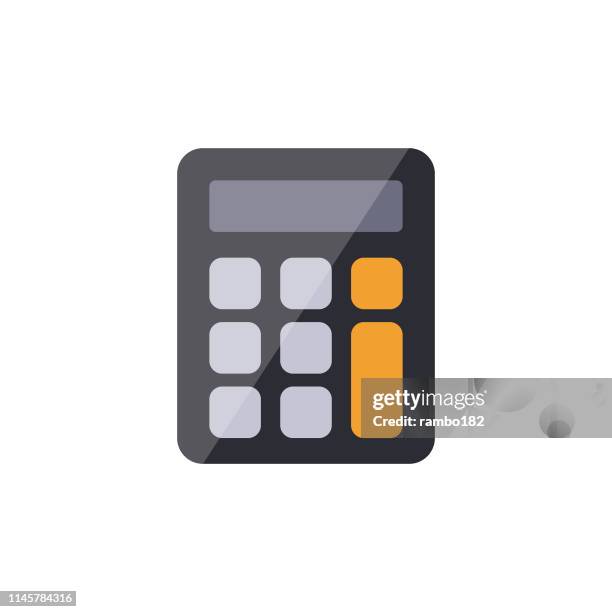 calculator flat icon. pixel perfect. for mobile and web. - calculating machine stock illustrations